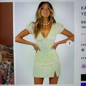 NWT Princess Polly Lemon Kasey Mini Dress